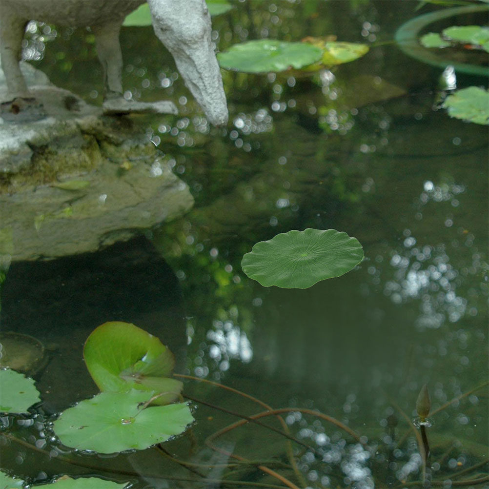 Aquarium Fish Pond - 15 folhas de lótus artificiais, com