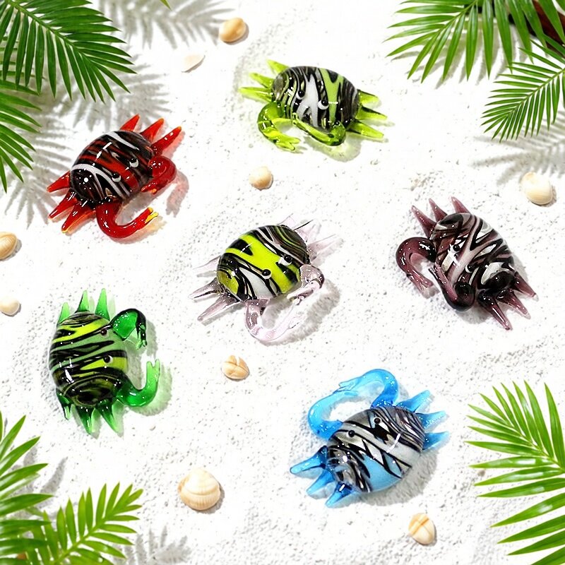 Aquarium Mini Fish - Estatueta de Caranguejo Miniatura de Vidro