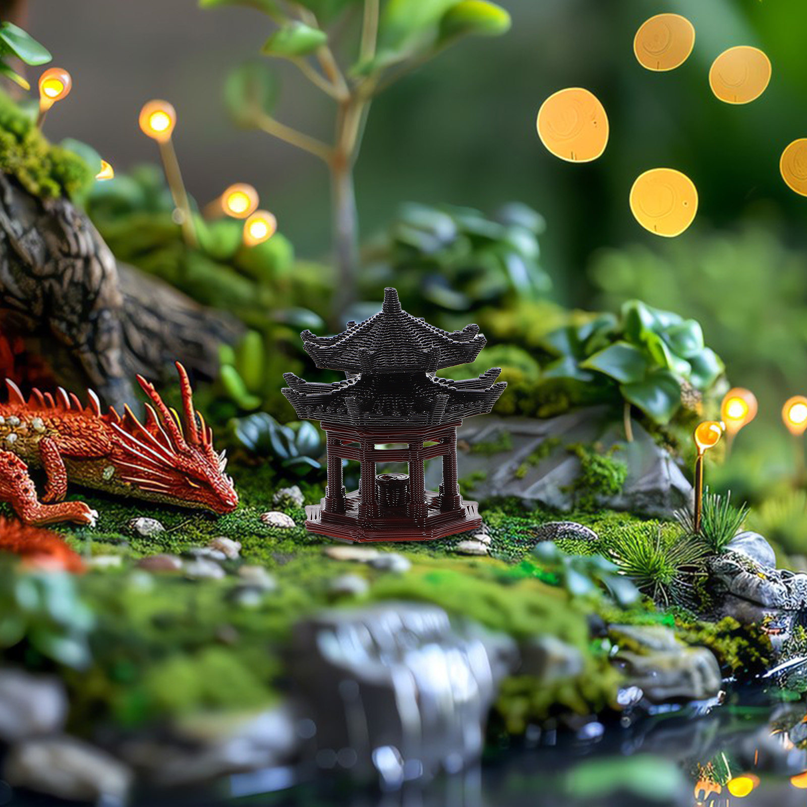 Estátua Mini Pavilhão Estilo C - Aquarium Mini Fish avaliação e preço
