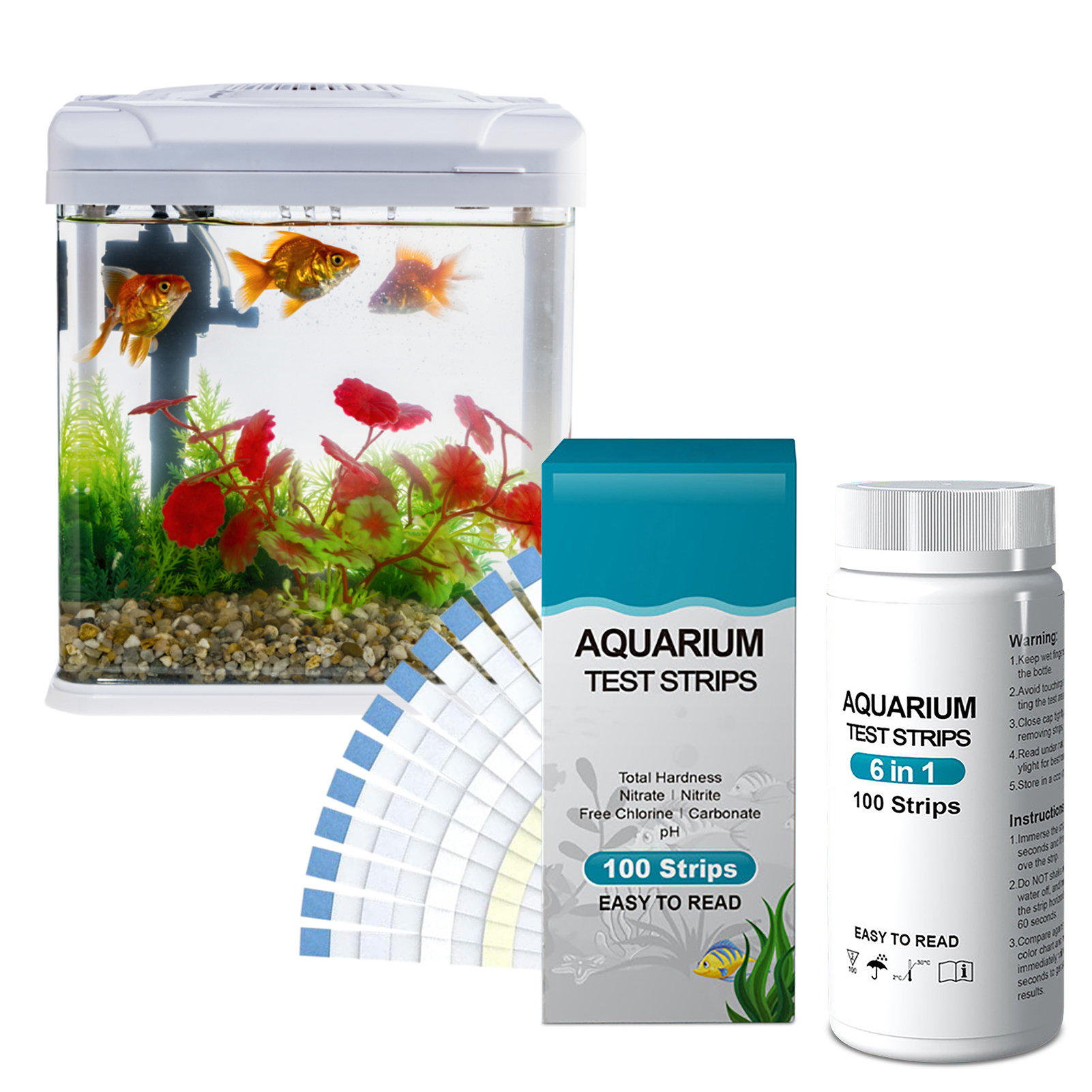 100 pçs 6-em-1 kit de tiras de - Aquarium Fish Pond avaliação e preço
